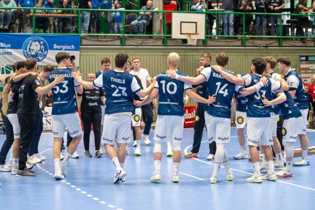 BHC celebrates victory Bergischer HC vs Frisch Auf Goeppingen, Handball, DAIKIN HBL, Matchday 34, Season 2025 2026, 07 06 2026 Bergischer HC vs Frisch Auf Goeppingen, Handball, DAIKIN HBL, Matchday 34, Season 2025 2026, 07 06 2026 Wuppertal Copyright: xEibner-Pressefoto ThomasxHaeslerx EP_THR