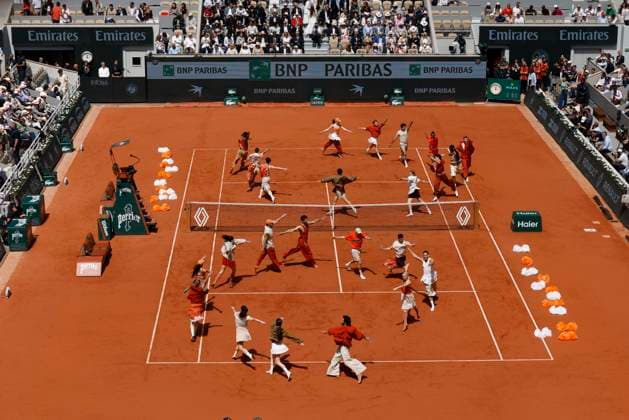 June 7, 2026, Paris, Paris, France: Opening ceremony show by Benjamin MILLEPIED during the tennis Grand Slam of Roland Garros 2026, menÃ¢â‚¬â ¢s final match between Flavio COBOLLI (ITA) and Alexander ZVEREV (GER) at Roland Garros Stadium - on June 07 2026 .Paris - France Tennis Grand Slam Of Roland Garros 2026 MenÃ¢â‚¬â ¢S Final Match Between Flavio COBOLLI (ITA) And Alexander ZVEREV (GER)  - ZUMAb253 20260607_zsp_b253_021 Copyright: xLoicxBaratouxx