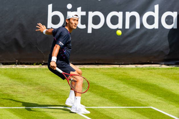 Stuttgart, GERMANY - June 07: Sho Shimabukuro (JPN) during the Qualifying Singles Match between Sho Shimabukuro (JPN) vs. Jurij Rodionov (AUT) at BOSS OPEN 2026, Tennisanlage Weissenhof on June 07, 2026 in Stuttgart, Germany. Baden-Württemberg Germany Copyright: xTimoxSteinx