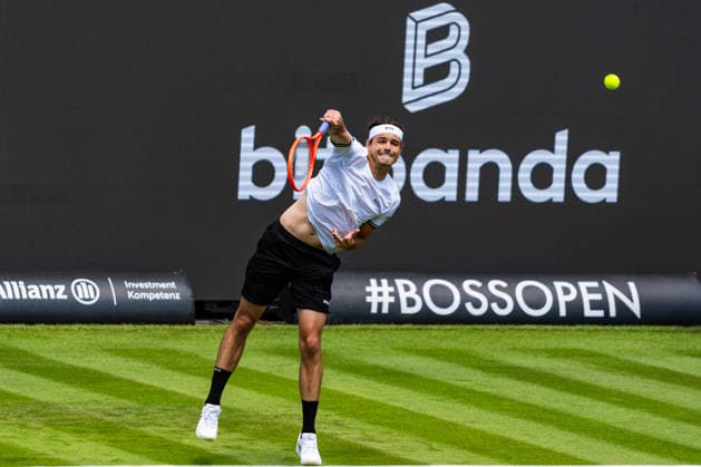 Stuttgart, GERMANY - June 07: Taylor Fritz (USA) during the practice Match between Taylor Fritz (USA) vs. Alexander Bublik (KAZ) at BOSS OPEN 2026, Tennisanlage Weissenhof on June 07, 2026 in Stuttgart, Germany. Baden-Württemberg Germany Copyright: xTimoxSteinx