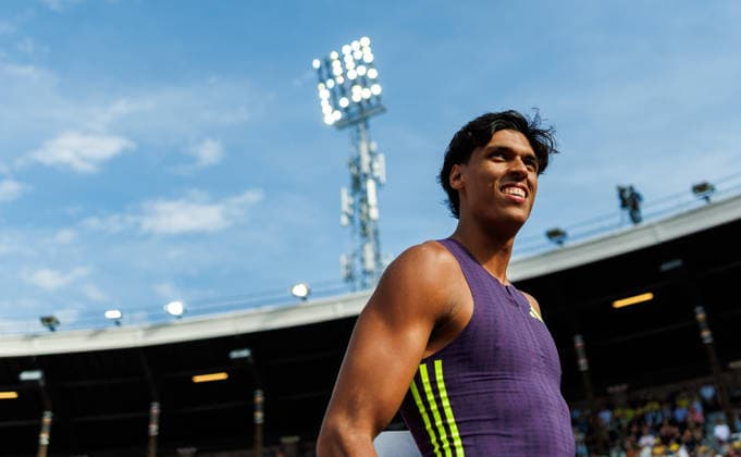 260607 Baptiste Thiery of France competes in the men s pole vault during Bauhaus galan, part of the Diamond League series, June 7, 2026 in Stockholm Photo Maxim Thore BILDBYRAN kod MT MT1057 friidrott athletics friidrett diamond league bauhaus galan bbeng stockholm stavhopp pole vault  Copyright: MAXIMxTHORE BB260607MT046