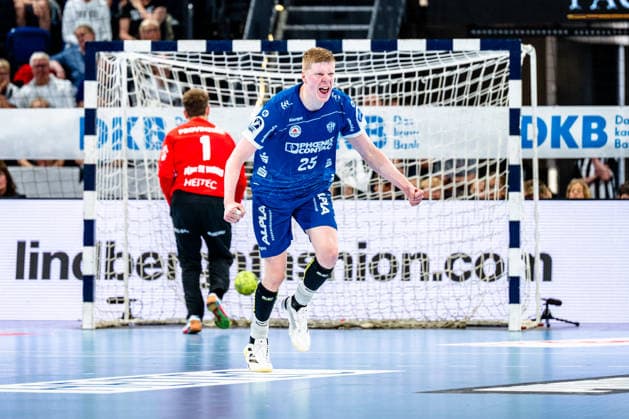 07 06 2026, xdobgx, Handball Daikin HBL, THW Kiel TBV Lemgo Lippe v l Gonzalo Perez De Vargas Kiel, 1 , Niels Versteijnen TBV Lemgo Lippe, 25 Jubel, Torjubel, jubelt ueber das Tor, celebrate the goal, celebration Kiel