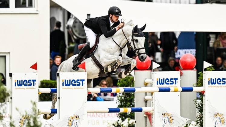 Balve Optimum on Sunday June 7 FOR EDITORIAL PURPOSES ONLY EDITORIAL USE ONLY p Jens Baackmann on Zealand at the German Show Jumping Championships on Sunday, June 7, 2026 in Balve Optimum in Balve Copyright SvenjaxHanusch Copyright: SvenjaxHanusch doc866pzgufd3brpnh8va5 ,EDITORIAL USE ONLY