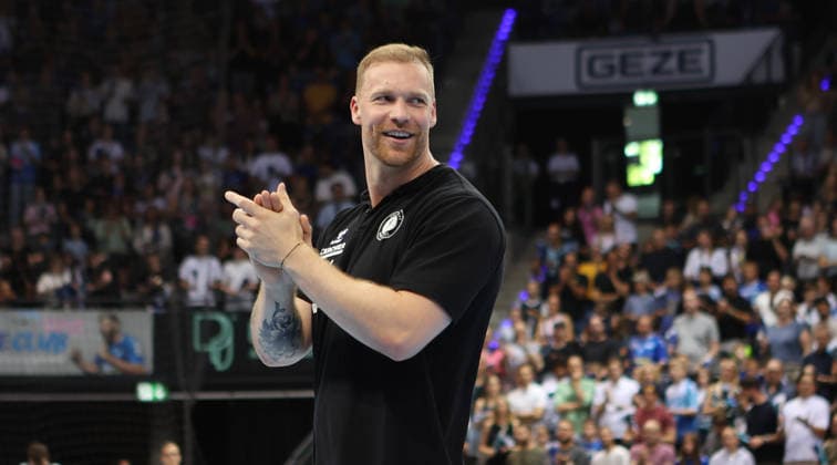 Stuttgart , Handball TVB Stuttgart VS HC Erlangen, Jonas Truchanovicius TVB says goodbye