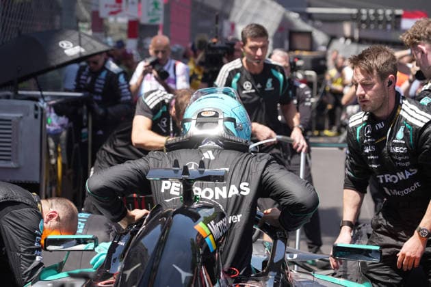 Formula 1 Louis Vuitton Grand Prix Monaco 2026 07 06 2026, Circuit de Monaco, Monte Carlo, Formula 1 Louis Vuitton Grand Prix Monaco 2026 ,in the picture George Russell GBR , Mercedes AMG Petronas Formula One Team nordphotoxGmbHx xBratic nph00250