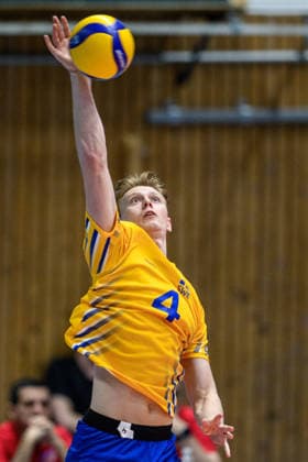 260607 Axel Algulin of Sweden during the European League volleyball match between Sweden and Azerbaijan on June 7, 2026 in Lund Photo Mathilda Schuler BILDBYRAN kod MA MA0996 volleyboll volleyball european league sweden azerbaijan bbeng  Copyright: MATHILDAxSCHULER BB260607MA027