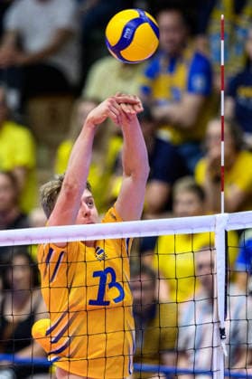 260607 Axel Enlund of Sweden during the European League volleyball match between Sweden and Azerbaijan on June 7, 2026 in Lund Photo Mathilda Schuler BILDBYRAN kod MA MA0996 volleyboll volleyball european league sweden azerbaijan bbeng  Copyright: MATHILDAxSCHULER BB260607MA029