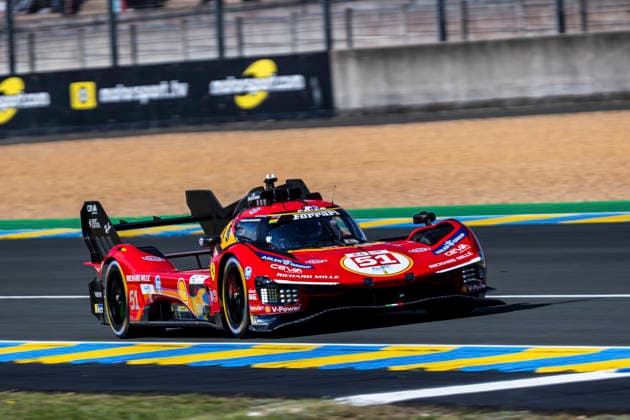 AUTOMOBILE : 24 Heures du Mans - Essais - 07 06 2026 51 Ferrari AF Corse (ITA) Ferrari 499P (Hypercar) Alessandro Pier Guidi (ITA) James Calado (GBR) Antonio Giovinazzi (ITA) during the test day for the 24 Hours of Le Mans, the third round of the 2026 FIA WEC Championship, at the 24 Hours of Le Mans circuit on June 7, 2026 in France. Le MansFrance  Copyright: xKristofxVermeulen MPSxAgencyx