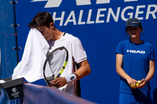 TENNIS : Open Sopra Steria - Lyon Villeurbanne 07 06 2026 Mae Malige perd son match face Ã Matteo Martineau lors du tournoi de tennis ATP, Tennis Herren Challenger Tour, Open Sopra Steria Ã Lyon-Villeurbanne, le 07 06 2026. Photo Sandrine Thesillat PsNewZ  Copyright: xSandrinexTHESILLATx