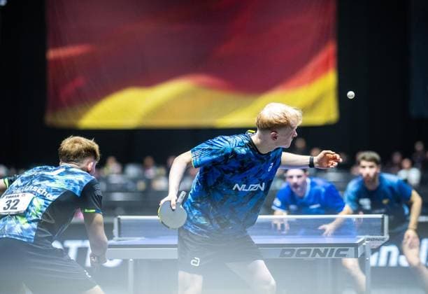 TABLE TENNIS TT FINALS 2026 IN ERFURT FOR EDITORIAL PURPOSES ONLY EDITORIAL USE ONLY p 07 06 2026 Erfurt 94 National German Championships Women Men within the German TT Finals Mens Doubles Final in the photo Andre Bertelsmeier Wim Verdonschot TSV Bad Königshofen Sportverein Union Velbert 2011 e V Germany Thueringen Erfurt Copyright SaschaxFromm Copyright: SaschaxFromm doc866qlmf6ybr3ws55e5x ,EDITORIAL USE ONLY