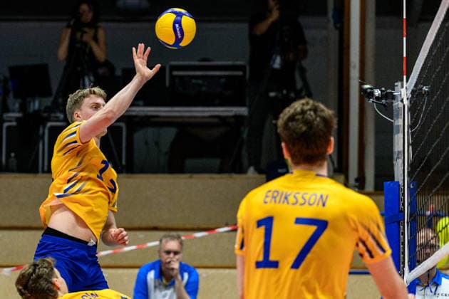 260607 Axel Enlund of Sweden during the European League volleyball match between Sweden and Azerbaijan on June 7, 2026 in Lund Photo Mathilda Schuler BILDBYRAN kod MA MA0996 volleyboll volleyball european league sweden azerbaijanbbeng  Copyright: MATHILDAxSCHULER BB260607MA038