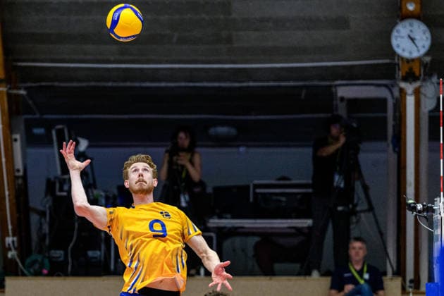 260607 Johan Gruvaeus of Sweden during the European League volleyball match between Sweden and Azerbaijan on June 7, 2026 in Lund Photo Mathilda Schuler BILDBYRAN kod MA MA0996 volleyball volleyball european league sweden azerbaijanbbeng  Copyright: MATHILDAxSCHULER BB260607MA041