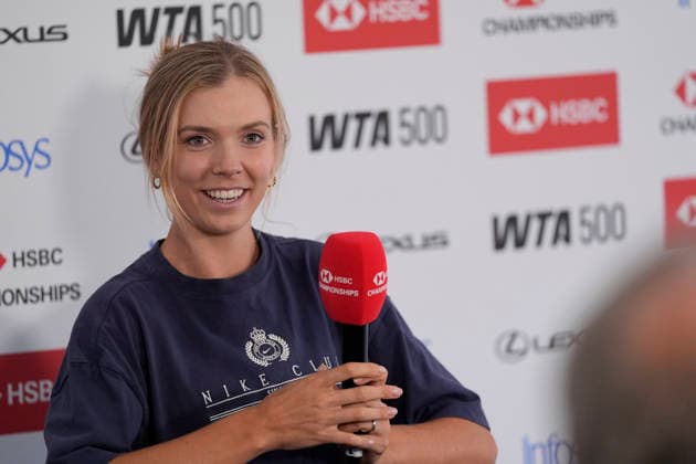 2026 The HSBC Championships - Katie Boulter & Emma Raducanu press conference, PK, Pressekonferenz Katie Boulter of Great Britain speaks to the media ahead of the HSBC Championships 2026 Women s tennis tournament at The Queen s Club in London, England, on June 7, 2026. London United Kingdom  Copyright: xOwenxHammondx originalFilename:hammond-thehsbcc260607_npKw3.jpg