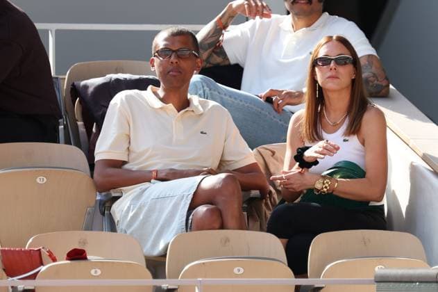 ROLAND GARROS PHOTOPQR LE PARISIEN Le Parisien Arnaud Journois ; PARIS ; 07 06 2026 ; Paris. Stade Roland Garros, le 7 juin 2026. Tennis. Internationaux de France de Roland Garros. Simple Messieurs Court Philippe Chatrier - finale Alexander Zverev vs Flavio Cobolli . Stromae et Coralie Barbier. Photo Le Parisien Arnaud Journois Roland Garros French Open tennis tournament, in Paris, France, on 07 June 2026 PARIS France  Copyright: xPHOTOPQR LExPARISIEN MAXPPPxLexParisienx xArnaudxJournoisx 20260607LPA2366 20260607LPA2366