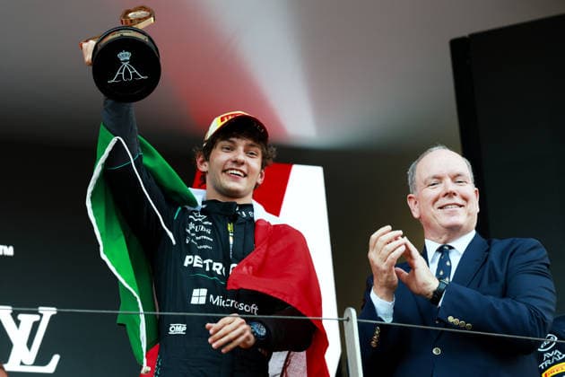 F1 - MONACO GRAND PRIX 2026 Prince Albert II of Monaco, KIMI ANTONELLI Andrea (ita), Mercedes AMG F1 Team W16, portrait podium during the Formula 1 Grand Prix de Canada 2026, 6th round of the 2026 Formula One World Championship, WM, Weltmeisterschaft from June 5 to 7, 2026 on the Circuit de Monaco, in Monte-Carlo, Monaco - Monte-CarloMonaco  Copyright: xDPPIx