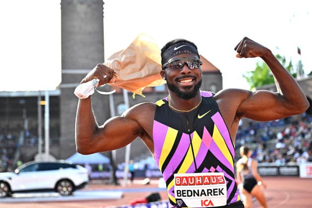 STOCKHOLM, SWEDEN 20260607 Kenneth Bednarek, USA, wins the men s 200m during the IAAF Diamond League athletics meeting at Stockholm Olympic Stadium in Stockholm, Sweden, on June 7, 2026 STOCKHOLM SWEDEN x10430x  Copyright: xChristinexOlsson TTx SWEDEN DIAMOND LEAGUE ATHLETICS