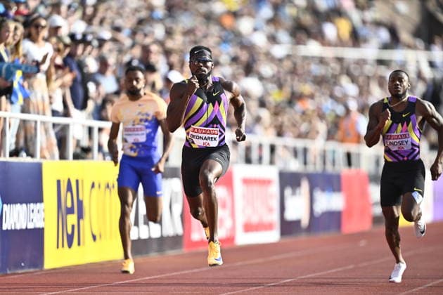 STOCKHOLM, SWEDEN 20260607 Kenneth Bednarek, USA, wins the men s 200m during the IAAF Diamond League athletics meeting at Stockholm Olympic Stadium in Stockholm, Sweden, on June 7, 2026 STOCKHOLM SWEDEN x10430x  Copyright: xChristinexOlsson TTx SWEDEN DIAMOND LEAGUE ATHLETICS