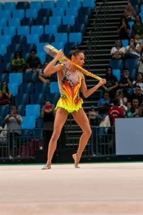 RECORD DATE NOT STATED Pan American Rhythmic gymnastics, Rhythmische Sportgymnastik, RSG championship, in Rio de Janeiro Rio de Janeiro (RJ) 07 06 2026 - Pan American Gymnastics Rhythmic Gymnastics Rio de Janeiro - Athlete Geovanna Santos (Brazil), in the hoop final, at the Pan American Adult Rhythmic Gymnastics Championship this Sunday (07), at Arena Carioca 1, in the Barra da Tijuca Olympic Park.(Foto: Lucas Simonin Gomes Thenews2 imago images) SPO  Copyright: xLucasxSimoninxGomesx