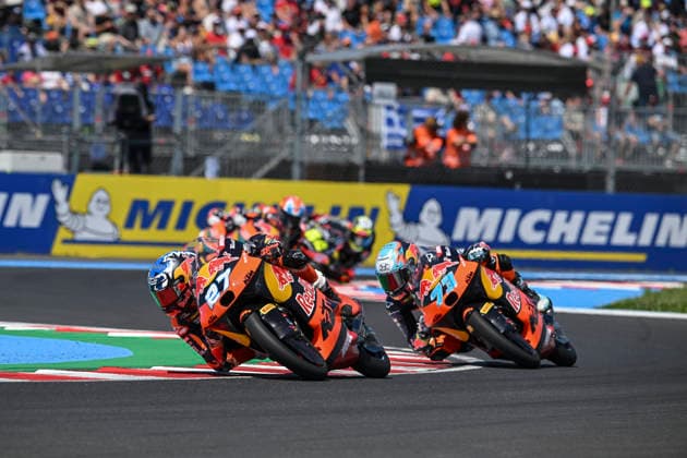 MOTO - MOTO 3 - HUNGARY GRAND PRIX 2026 27 SALMELA Rico (fin), Red Bull KTM Tech3, KTM RC250GP, action 73 PERRONE Valentin (arg), Red Bull KTM Tech3, KTM RC250GP, action during the 2026 Moto3 Grand Prix of Hungary , on Balaton Park circuit, from June 5 to 7, in Hungary - Balaton ParkHungary  Copyright: xGIGIxSOLDANOx