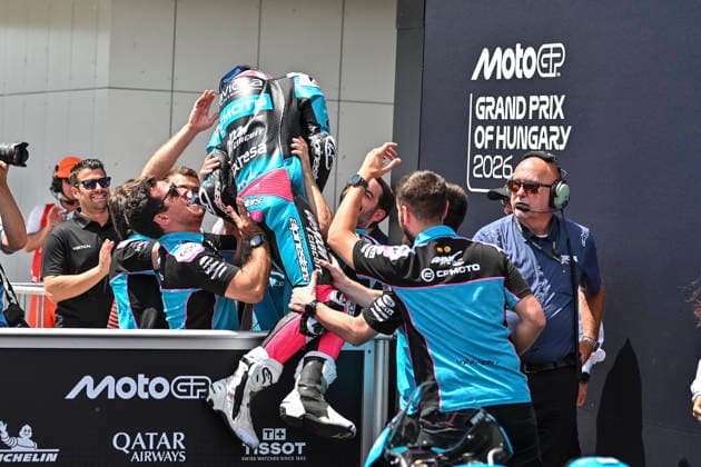 MOTO - MOTO 3 - HUNGARY GRAND PRIX 2026 QUILES Maximo (spa), CFMoto Aspar Team, KTM RC250GP, portrait celebrates his victory during the 2026 Moto3 Grand Prix of Hungary , on Balaton Park circuit, from June 5 to 7, in Hungary - Balaton ParkHungary  Copyright: xGIGIxSOLDANOx