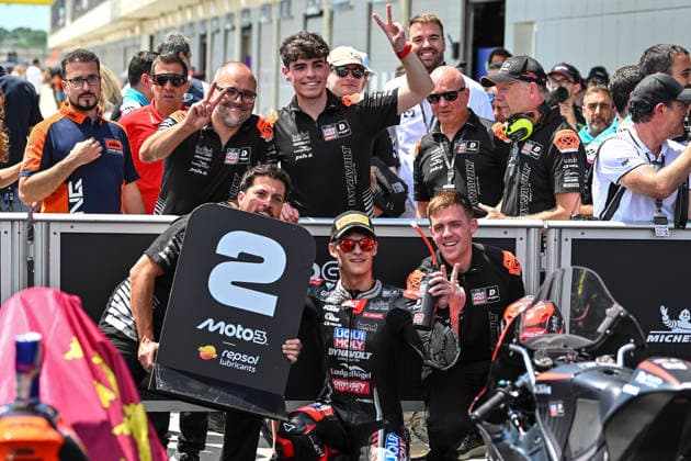 MOTO - MOTO 3 - HUNGARY GRAND PRIX 2026 ALMANSA David (spa), Liqui Moly Dynavolt Intact GP, KTM RC250GP, portrait celebrates his second place during the 2026 Moto3 Grand Prix of Hungary , on Balaton Park circuit, from June 5 to 7, in Hungary - Balaton ParkHungary  Copyright: xGIGIxSOLDANOx