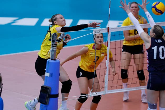 Croatia v Lithuania: CEV Volleyball European League 2026 Women Martyna Paukstyte of Lithuania strikes during the CEV Volleyball European League 2026 Women3rd round match between Croatia and Lithuania at Sports Hall Gradski vrt on June 07, 2026., in Osijek, Croatia.  DavorxJavorovic PIXSELL