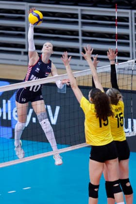 Croatia v Lithuania: CEV Volleyball European League 2026 Women Luna Becic of Croatia strikes during the CEV Volleyball European League 2026 Women 3rd round match between Croatia and Lithuania at Sports Hall Gradski vrt on June 07, 2026., in Osijek, Croatia.  DavorxJavorovic PIXSELL
