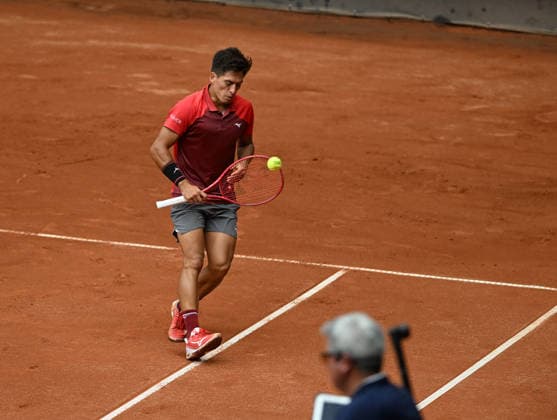Sebastian Baez (ARG) playes against Alex Molcan (SVK) in the men s singles final during the men s tennis challenger UniCredit Czech Open, Prostejov, June 7, 2026. (CTKxPhoto LudekxPerina) CTKPhotoP2026060702546  CTKPhotoP2026060702546