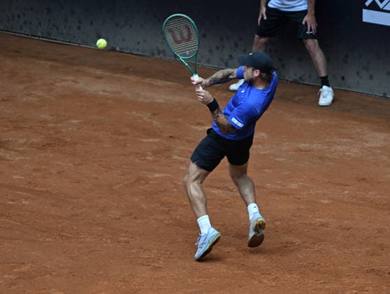 Alex Molcan (SVK) playes against Sebastian Baez (ARG) in the men s singles final during the men s tennis challenger UniCredit Czech Open, Prostejov, June 7, 2026. (CTKxPhoto LudekxPerina) CTKPhotoP2026060702578  CTKPhotoP2026060702578
