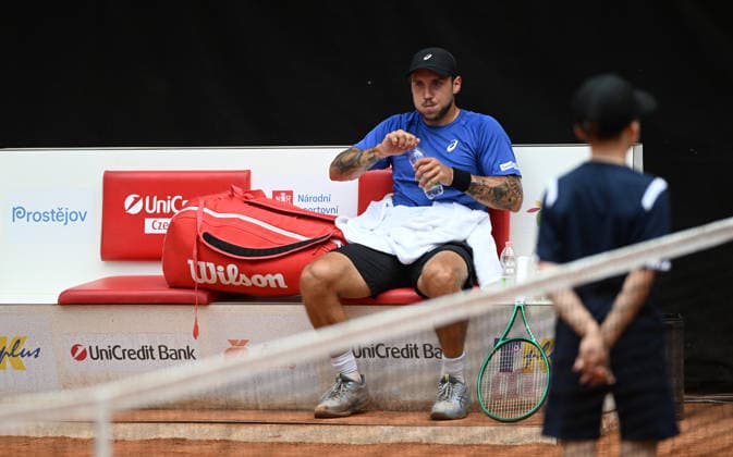 Alex Molcan (SVK) playes against Sebastian Baez (ARG) in the men s singles final during the men s tennis challenger UniCredit Czech Open, Prostejov, June 7, 2026. (CTKxPhoto LudekxPerina) CTKPhotoP2026060702599  CTKPhotoP2026060702599