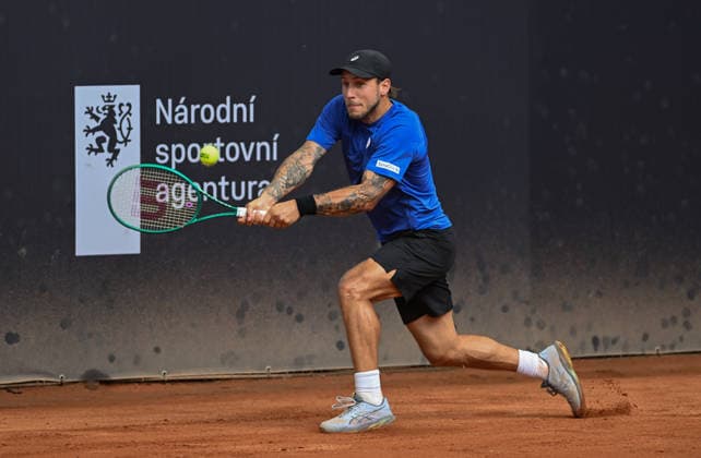Alex Molcan (SVK) playes against Sebastian Baez (ARG) in the men s singles final during the men s tennis challenger UniCredit Czech Open, Prostejov, June 7, 2026. (CTKxPhoto LudekxPerina) CTKPhotoP2026060702606  CTKPhotoP2026060702606