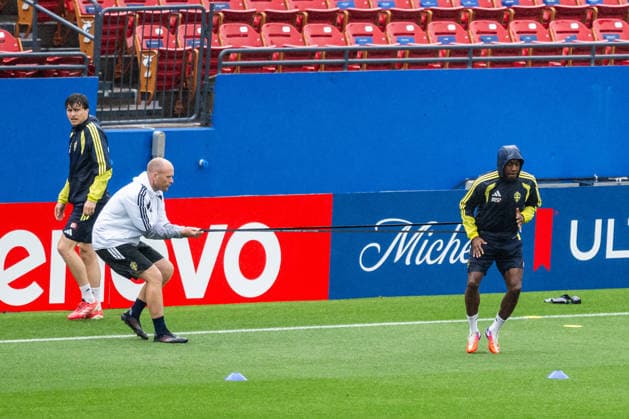 260607 Anthony Elanga of the Swedish national football team at a training session during day 4 of the FIFA World Cup 2026 on June 7, 2026 in Dallas Photo Petter Arvidson BILDBYRAN kod PA PA1221 fotboll football soccer fotball vm fotbolls vm fotball vm fotbolls vm 2026 fifa world cup 2026 träning practice training sverige sweden sverige a day 4 bbeng  Copyright: PETTERxARVIDSON BB260607PA135