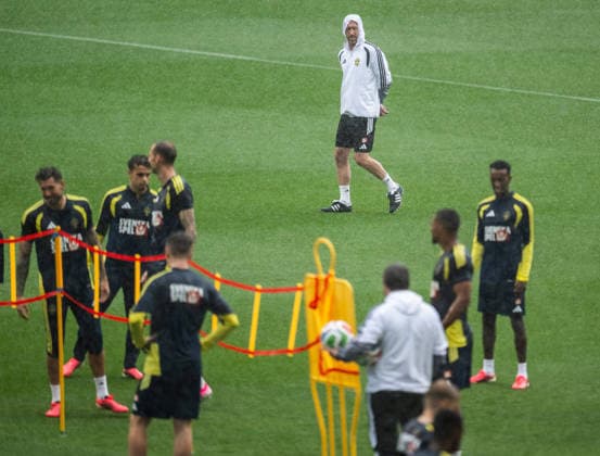 260607 Head coach Graham Potter of the Swedish national football team at a training session during day 4 of the FIFA World Cup 2026 on June 7, 2026 in Dallas Photo Petter Arvidson BILDBYRAN kod PA PA1221 fotboll football soccer fotball vm fotbolls vm fotball vm fotbolls vm 2026 fifa world cup 2026 träning practice training sverige sweden sverige a day 4 bbeng  Copyright: PETTERxARVIDSON BB260607PA140
