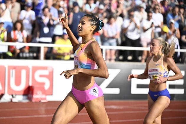 STOCKHOLM, SWEDEN 20260607 Audrey Werro, Switzerland, wins the women s 800m during the IAAF Diamond League athletics meeting at Stockholm Olympic Stadium in Stockholm, Sweden, on June 7, 2026 STOCKHOLM SWEDEN x10430x  Copyright: xChristinexOlsson TTx SWEDEN DIAMOND LEAGUE ATHLETICS