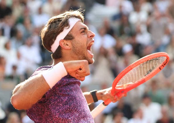 June 7, 2026, Paris, Ile De France, France: FLAVIO COBOLLI of Italy during the match against A. Zverev of Germany in the final of tennis tournament Roland Garros, Paris, France. Paris France - ZUMAc278 20260607_zsp_c278_036 Copyright: xMarcinxCholewinskix