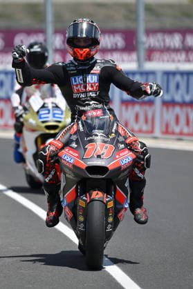 MOTO - MOTO 2 - HUNGARY GRAND PRIX 2026 GONZALEZ Manuel (spa), Liqui Moly Dynavolt Intact GP, Kalex Moto2, portrait celebrates his victory during the 2026 Moto2 Grand Prix of Hungary , on Balaton Park circuit, from June 5 to 7, in Hungary - Balaton ParkHungary  Copyright: xGIGIxSOLDANOx