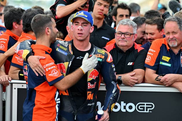 MOTO - MOTO GP - HUNGARY GRAND PRIX 2026 ACOSTA Pedro (spa), Red Bull KTM Factory Racing, KTM RC16, portrait celebrates his second place during the 2026 MotoGP Grand Prix of Hungary , on Balaton Park circuit, from June 5 to 7, in Hungary - Balaton ParkHungary  Copyright: xGIGIxSOLDANOx