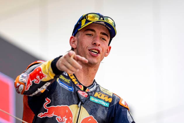 MotoGP of Hungary - Race Number 37 Red Bull KTM Factory Racing rider Pedro Acosta celebrates coming second in the race at the 2026 Grand Prix of Hungary. Balatonfokajar Balatonfokajar Hungary  Copyright: xStephenxBlackberryx originalFilename:blackberry-2026gran260607_npuIs.jpg
