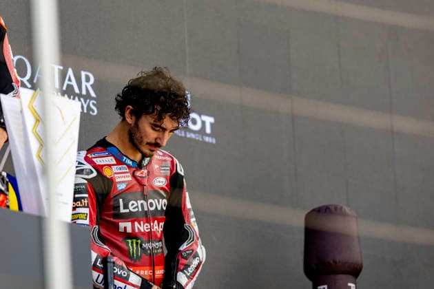 MotoGP of Hungary - Race Number 63 Ducati Lenovo Team rider Francesco Bagnaia celebrates finishing third in the race at the 2026 Grand Prix of Hungary. Balatonfokajar Hungary  Copyright: xStephenxBlackberryx originalFilename:blackberry-notitle260607_npdYp.jpg