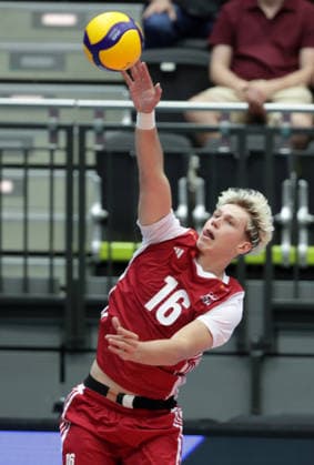 VOLLEYBALL - CEV EL, AUT vs MNE SCHWECHAT,AUSTRIA,07.JUN.26 - VOLLEYBALL - CEV European League, OEVV international match, Länderspiel, Nationalmannschaft Austria vs Montenegro. Image shows Lukas Glatz (AUT).  GEPAxpictures xWalterxLuger