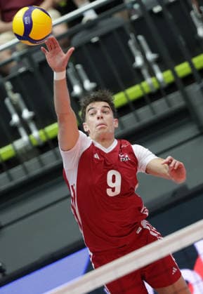 VOLLEYBALL - CEV EL, AUT vs MNE SCHWECHAT,AUSTRIA,07.JUN.26 - VOLLEYBALL - CEV European League, OEVV international match, Länderspiel, Nationalmannschaft Austria vs Montenegro. Image shows Sebastian Sablatnig (AUT).  GEPAxpictures xWalterxLuger