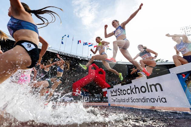 260607 Juliane Hvid of Denmark competes in the women s 3000 meter steeplechase during Bauhaus galan, part of the Diamond League series, June 7, 2026 in Stockholm Photo Maxim Thore BILDBYRAN kod MT MT1057 friidrott athletics friidrett diamond league bauhaus galan bbeng stockholm dam  Copyright: MAXIMxTHORE BB260607MT120