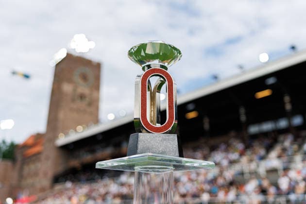 260607 The Diamond League trophy during Bauhaus galan, part of the Diamond League series, June 7, 2026 in Stockholm Photo Maxim Thore BILDBYRAN kod MT MT1057 friidrott athletics friidrett diamond league bauhaus galan bbeng stockholm genre trofe pokal  Copyright: MAXIMxTHORE BB260607MT129