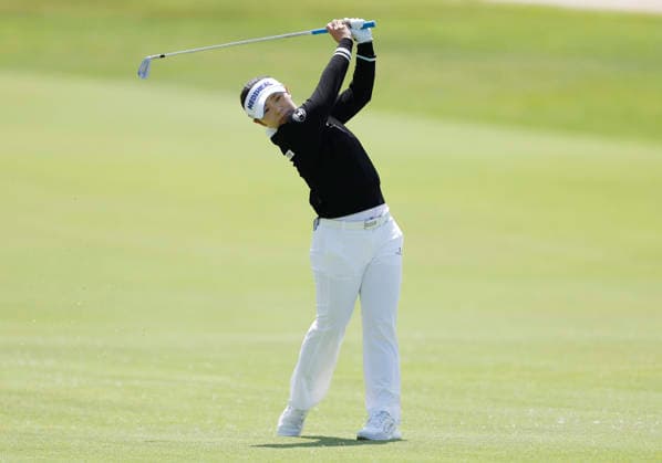 Da Yeon Lee of South Korea hits an approach shot on the second fairway during the final round of the 81st Women s U.S. Open golf championship at the Riviera Country Club in Pacific Palisades, California, on Sunday, June 7, 2026.  GLP20260607902 CAROLINExBREHMAN