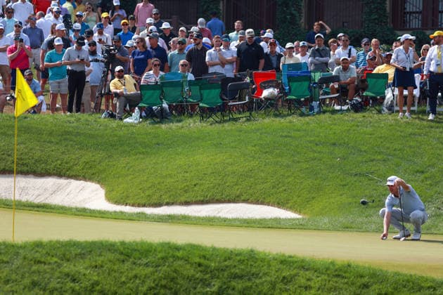 Memorial Tournament presented by Workday DUBLIN, OH - JUNE 07: Ryan Gerard of Raleigh, North Carolina lines up his putt on the 18th green during the conlusion of the third round after it was suspended due to inclement weather of the Memorial Tournament presented by Workday at Muirfield Village Golf Club on June 7, 2026 in Dublin, Ohio. Dublin Ohio United States  Copyright: xAmyxLemusx originalFilename:lemus-memorial260607_npivI.jpg