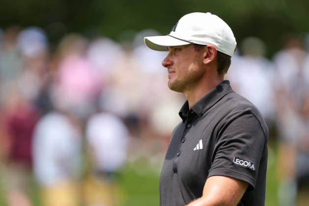 DUBLIN, OH - JUNE 07: Ludvig Aberg of Sweden walks toward the ninth green during the final round of the Memorial Tournament presented by Workday at Muirfield Village Golf Club on June 7, 2026 in Dublin, OH. (Photo by Ian Johnson Icon Sportswire) GOLF: JUN 07 PGA, Golf Herren the Memorial Tournament presented by Workday EDITORIAL USE ONLY Icon260607044