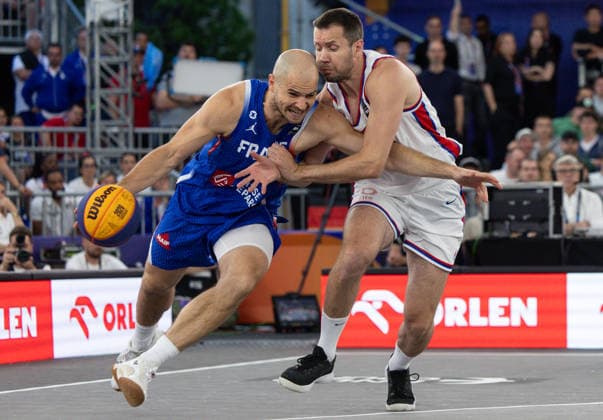 FIBA 3x3 World Cup Alex Vialaret, Andreja Milutinovic during FIBA 3x3 World Cup 3rd place match Serbia vs France in Warsaw, Poland, on June 7, 2026 Warsaw Poland  Copyright: xFotoxOlimpikx originalFilename:jastrzebowski-fiba3x3w260607_np68y.jpg