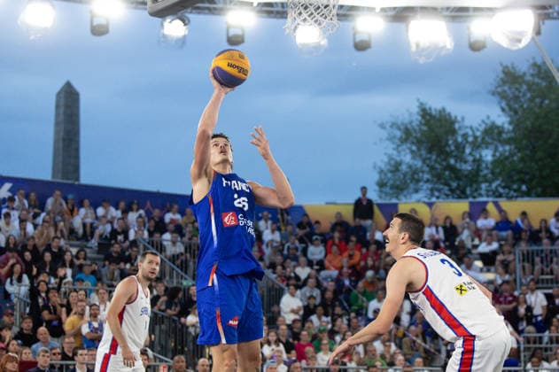 FIBA 3x3 World Cup Jules Rambaut, Strahinja Stojacic during FIBA 3x3 World Cup 3rd place match Serbia vs France in Warsaw, Poland, on June 7, 2026 Warsaw Poland  Copyright: xFotoxOlimpikx originalFilename:jastrzebowski-fiba3x3w260607_npOm6.jpg