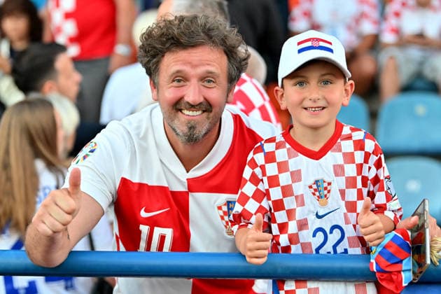 VARAZDIN, CROATIA - JUNE 07: Croatian fans before the International men’s football Friendly match between Croatia and Slovenia at Stadium Varteks, Varazdin on June 07, 2026 in Varazdin, Croatia. (Photo by Igor Kupljenik Sports Press Photo).  Copyright: xIgorxKupljenikx xSPPx Sportspressphoto_SPR163044