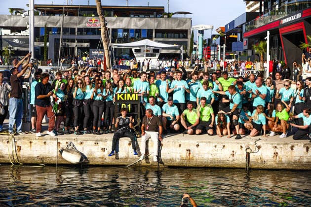 MOTORS - Formula 1 - Grand Prix de Monaco 2026 Photo by IPA ABACAPRESS.COM85449245 - Mercedes Team Celebration Shot at the harbor after Antonelli Winning the race of Formula 1 Grand Prix de Monaco 2026 at Circuit de Monaco in Monte Carlo, Monaco. Round 8 of the 2026 FIA Formula One World Championship, WM, Weltmeisterschaft held June 5-7, 2026. The iconic Circuit de Monaco, the jewel of the Formula 1 calendar, winds through the narrow streets of Monte Carlo in the PrincPhoto by IPA ABACAPRESS.COMlity of Monaco. Monaco  Copyright: xIPAxSport ABACAx